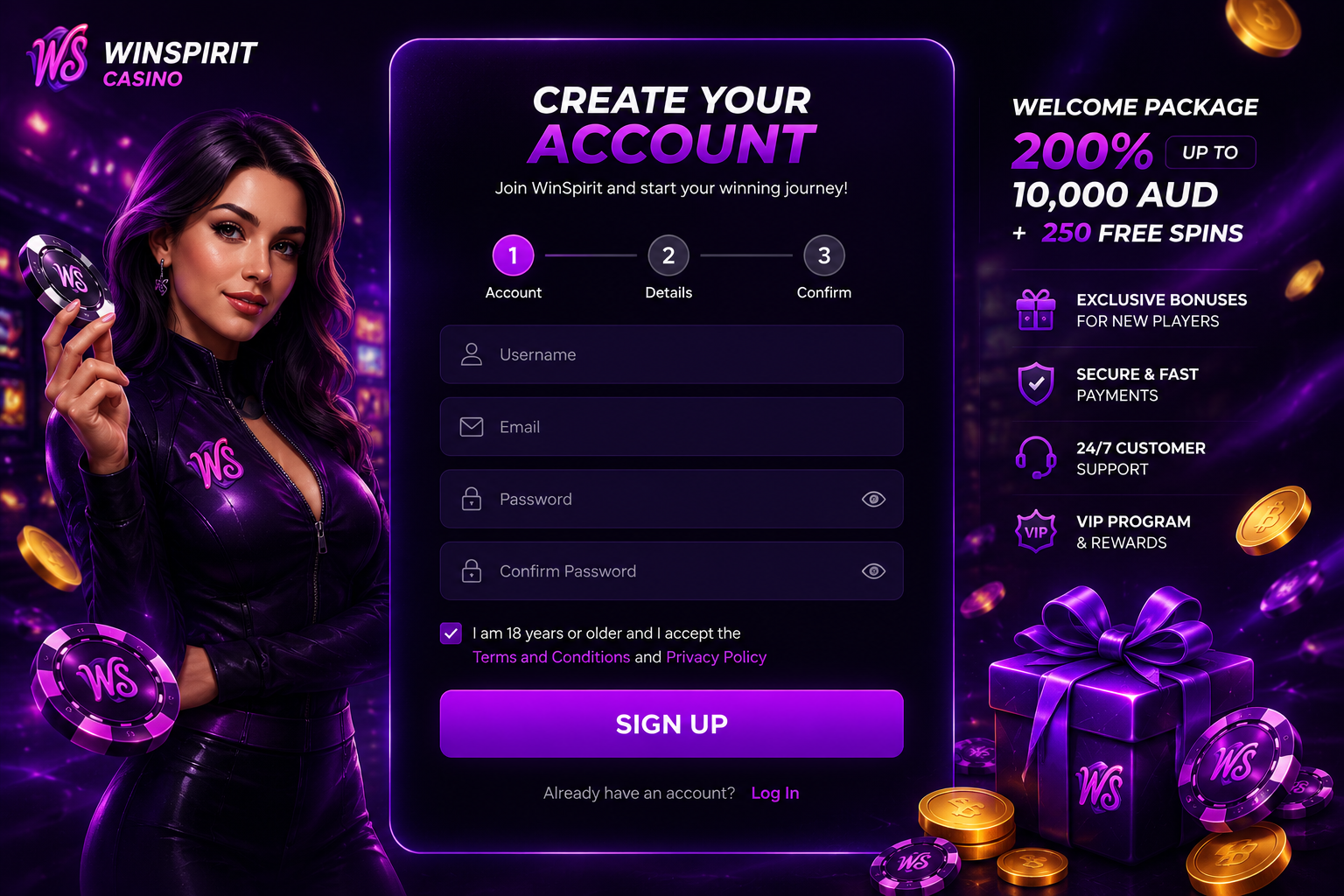 WinSpirit registration process